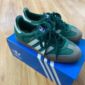 Unisex Adidas Samba OG collegiate green gum grey toe